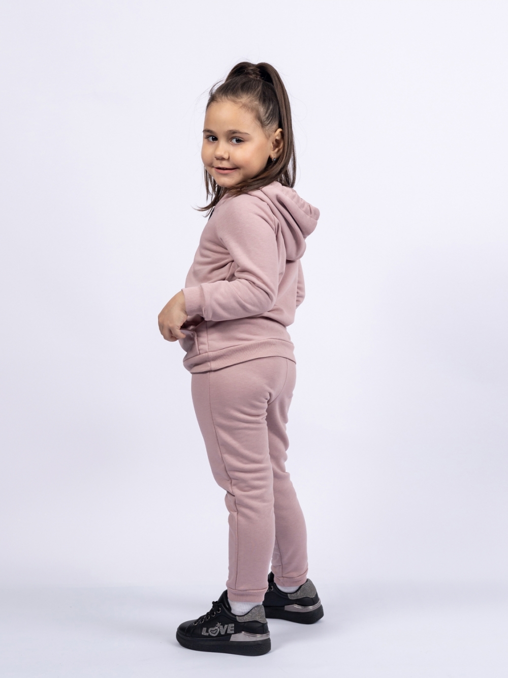 311-ПУ. Свитшот с капюшоном + Штаны, хлопок 65%, 35% ПЭ, 3-х нитка ( без начеса) пудра 80,86,92