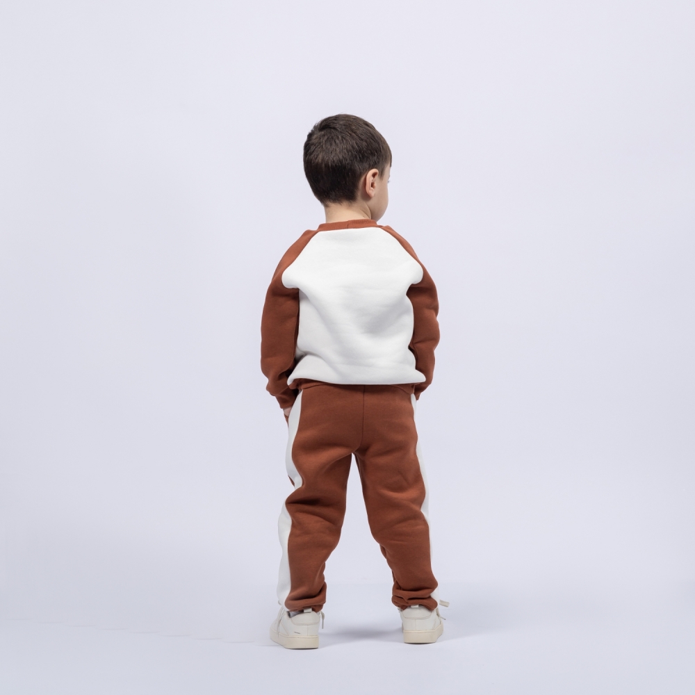 314-Ш. Свитшот + Штаны, шоколад, хлопок 65%, 35% ПЭ, 3-х нитка (начес) 80,86,92