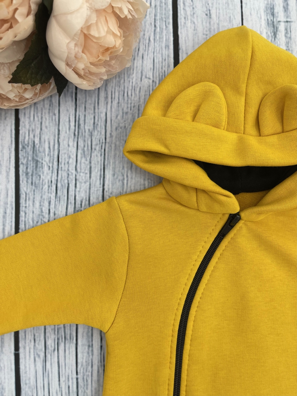 315-А. Комбинезон с капюшоном, хлопок 65%, 35% ПЭ, 3-х нитка без начеса + интерлок 62,68,74,80