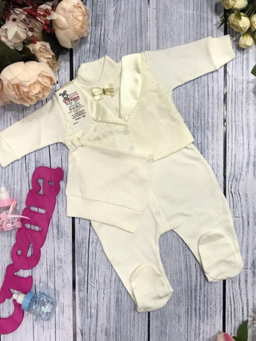 124. Комбинезон с шапкой и жилетом,100% хлопок интерлок