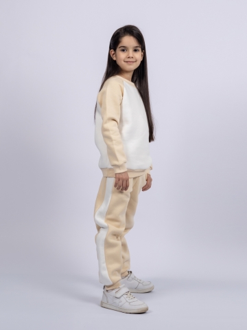 314-СЛ Свитшот + Штаны, сливочный, хлопок 65%, 35% ПЭ, 3-х нитка (начес) 80,86,92,98,104