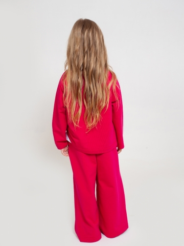 323-Ф. Костюм детский Палаццо, фуксия, хлопок 70%, 25% ПЭ, 5% лайкра, футер 2-х нитка без начеса, размеры 86,92,98,104,110,116