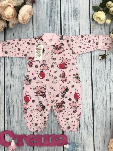 Купить оптом 295-Р. Комбинезон, хлопок 100 % кулирка 56,62,68,74,80, розовый в Самаре